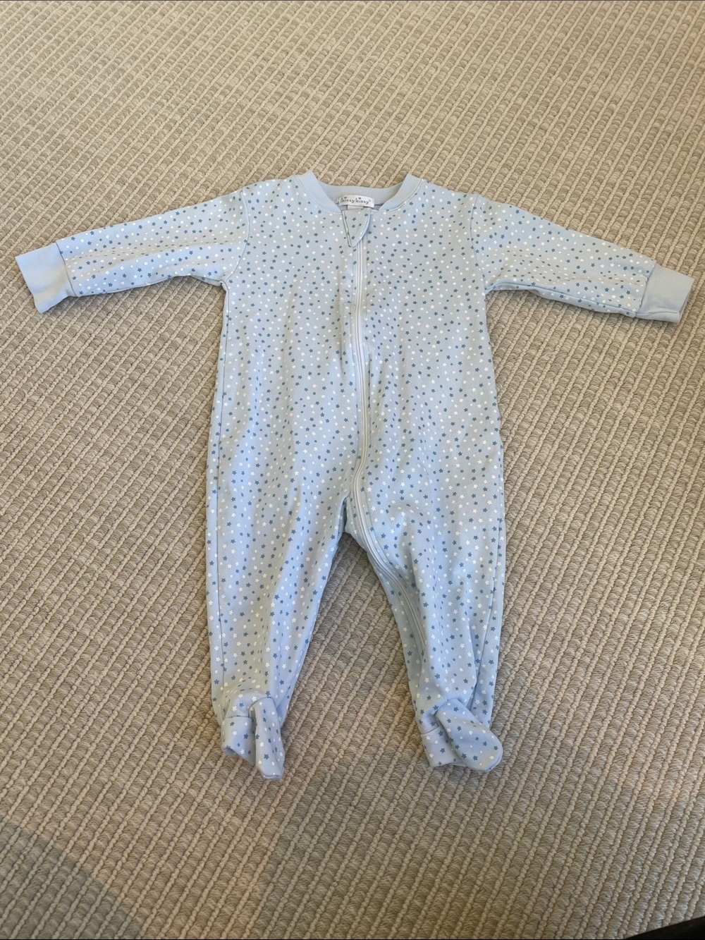 Kissy Kissy Light Blue Star Print Footed One-Piece